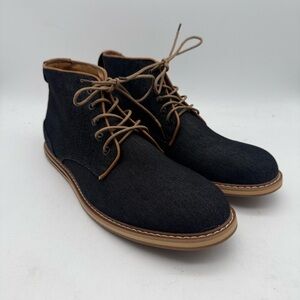 BRAND NEW Call It Spring Tinaig Lace Up Chukka Boots Black Denim Hipster Sz 10.5